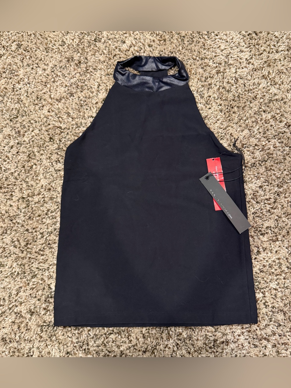 Carbon38 Black High-Neck Tank Top NWT